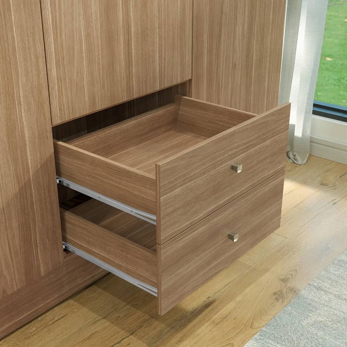 Closet Castaño 153x182cm con Seis Puertas y Dos Cajones - CLOSETS | Bylmo