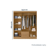Closet Castaño 153x182cm con Seis Puertas y Dos Cajones - CLOSETS | Bylmo