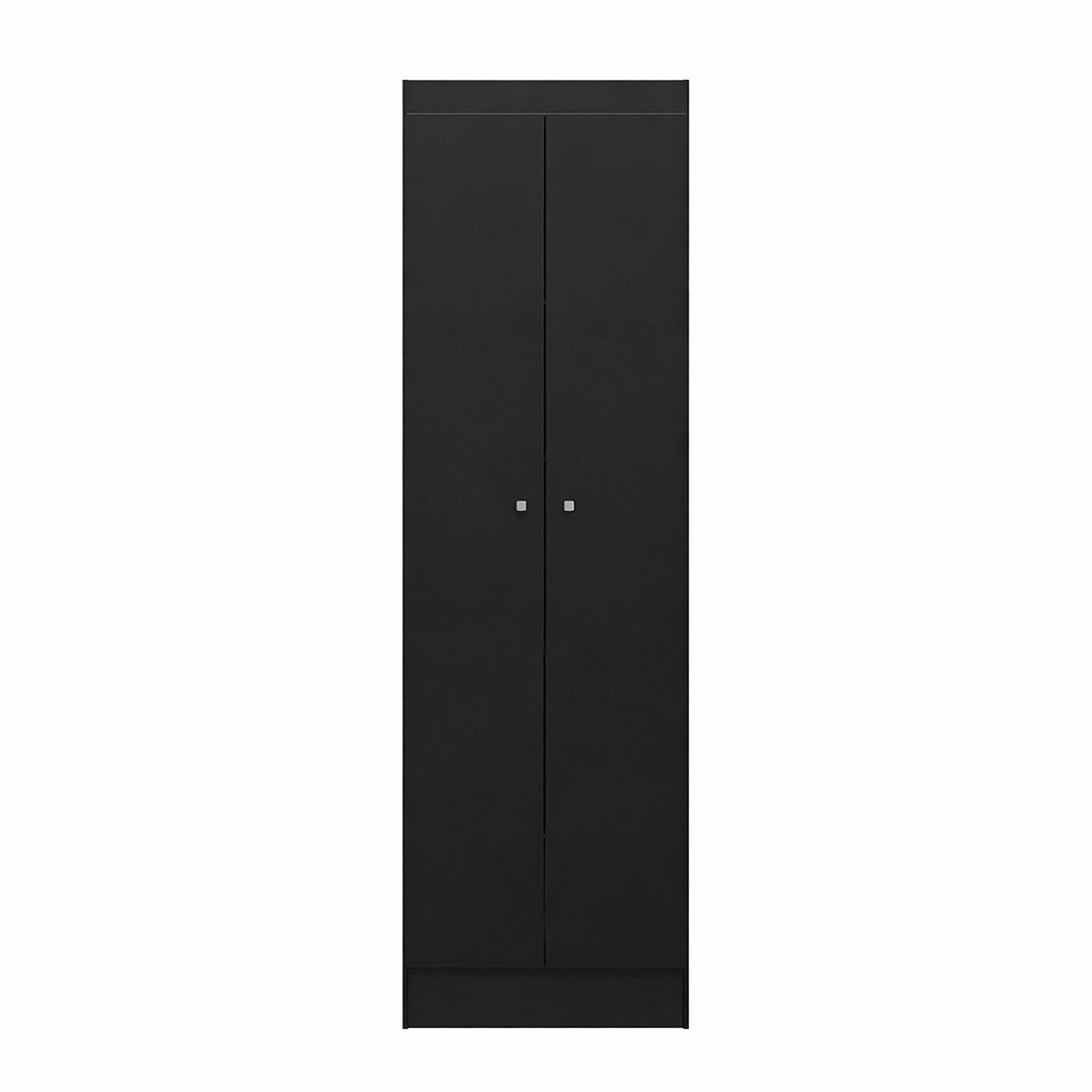 Mueble de Aseo Negro 55x185cm con Dos Puertas y Seis Compartimientos