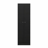Mueble de Aseo Negro 55x185cm con Dos Puertas y Seis Compartimientos