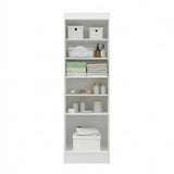 Mueble de Aseo Blanco 55x185cm con Dos Puertas y Seis Compartimientos