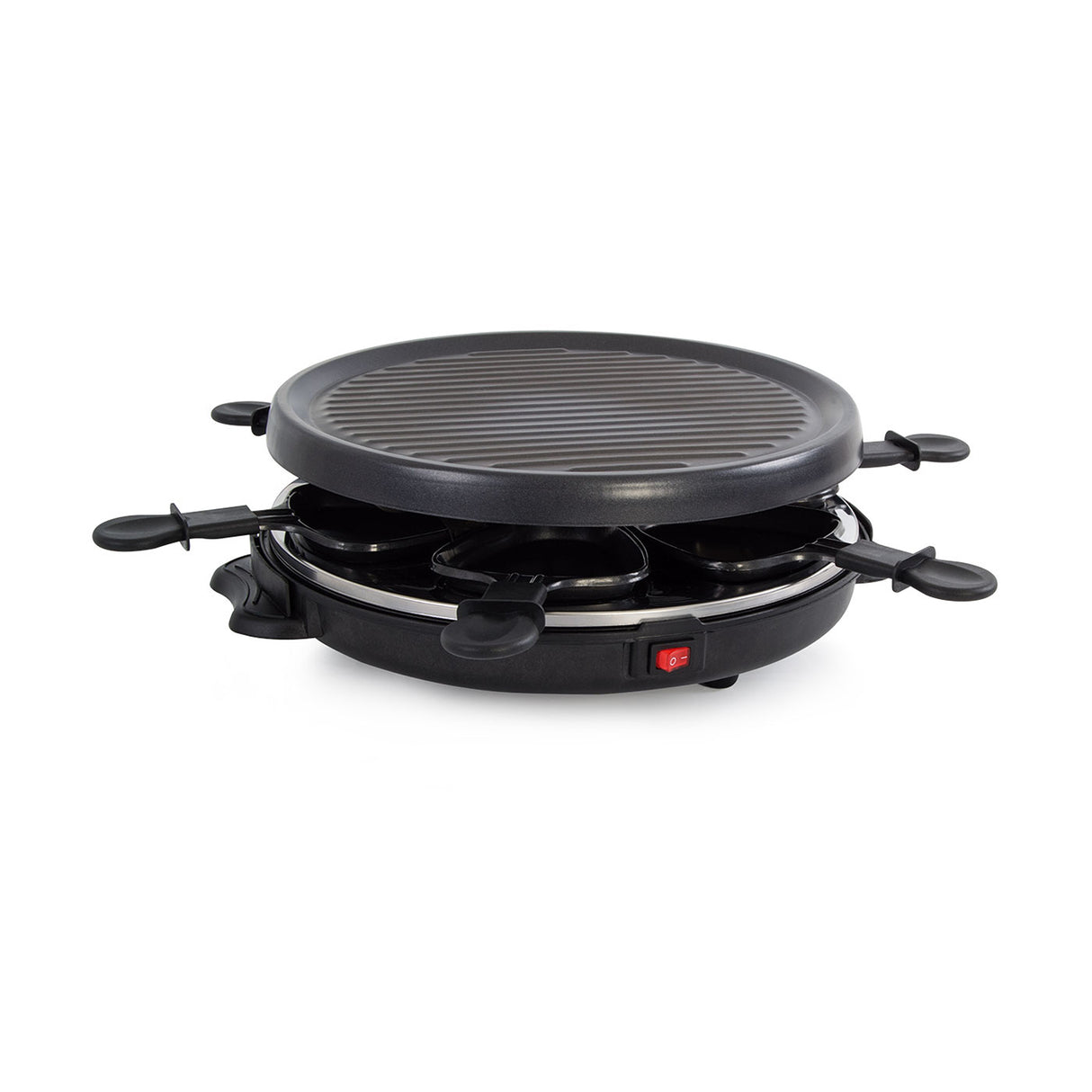 Raclette Kalley Negro Mate 29.5x12.5cm Antiadherente con Seis Mini Sartenes - SARTENES ELECTRICOS | Bylmo