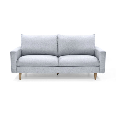 Sofá Plata y Matiz Caoba 195x93cm de Tres Puestos con Apoya Brazos y con Patas - SOFAS Y POLTRONAS | Bylmo