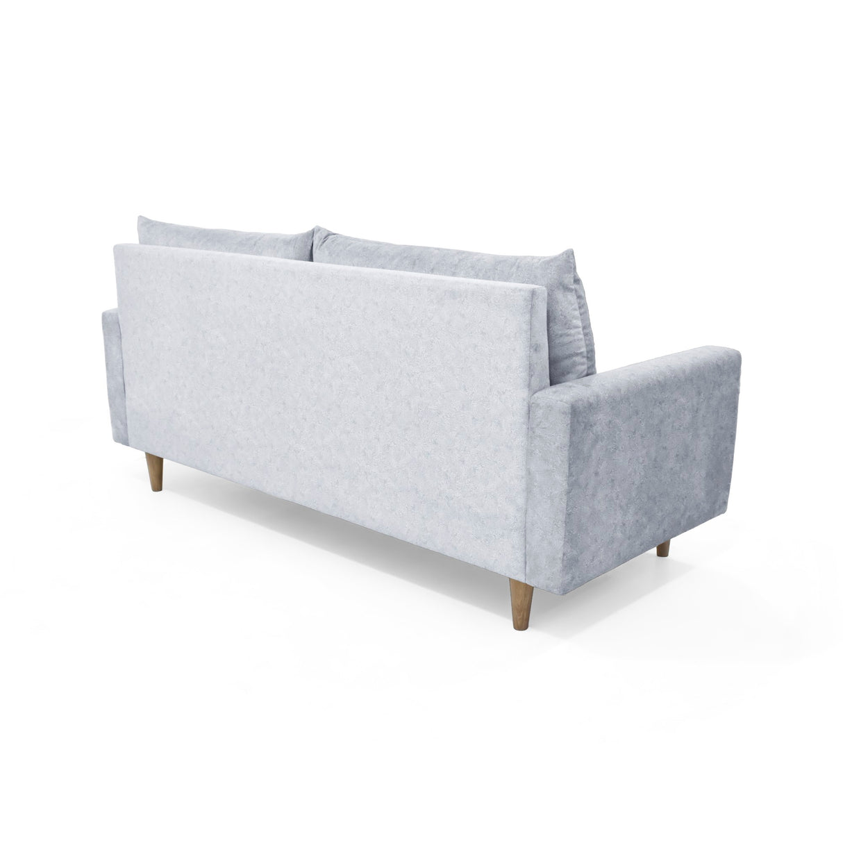 Sofá Plata y Matiz Caoba 195x93cm de Tres Puestos con Apoya Brazos y con Patas - SOFAS Y POLTRONAS | Bylmo