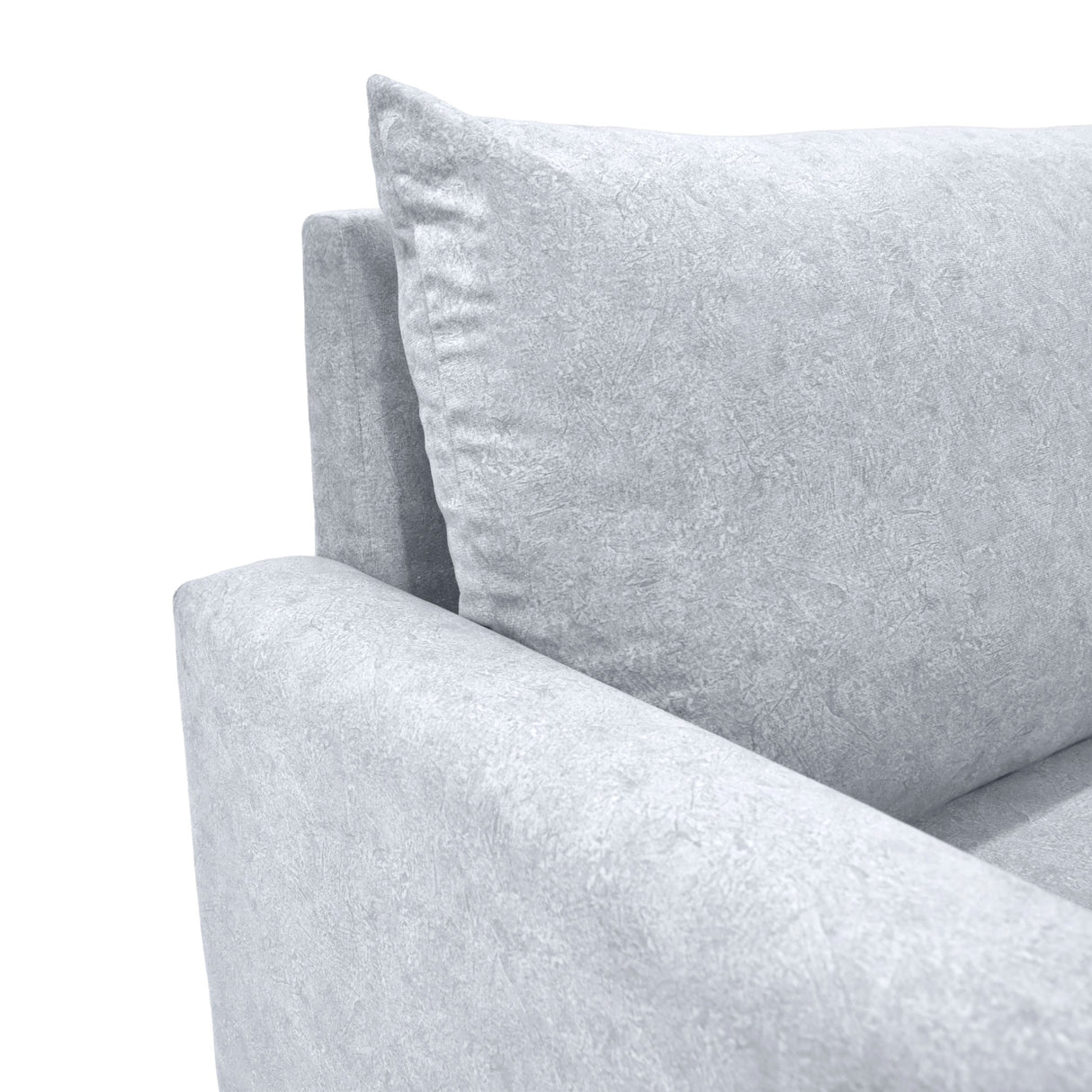 Sofá Plata y Matiz Caoba 195x93cm de Tres Puestos con Apoya Brazos y con Patas - SOFAS Y POLTRONAS | Bylmo