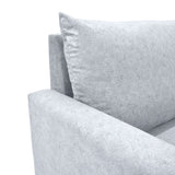 Sofá Plata y Matiz Caoba 195x93cm de Tres Puestos con Apoya Brazos y con Patas - SOFAS Y POLTRONAS | Bylmo