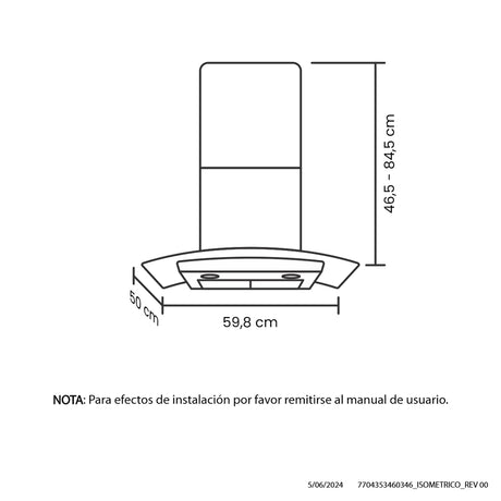 Campana Península Haceb Negro 65.5x42.5cm 110 Voltios de Tres Velocidades con Pantalla Digital y con Iluminación - CAMPANAS Y EXTRACTORES | Bylmo
