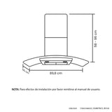 Campana Península Haceb Negro 95.5x42.5cm 110 Voltios de Tres Velocidades con Pantalla Digital y con Iluminación - CAMPANAS Y EXTRACTORES | Bylmo