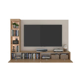 Panel de TV Ilus Capri y Fresno Europeo 185x127.5cm para TV Hasta 65 Pulgadas con Cuatro Compartimientos
