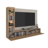 Panel de TV Ilus Capri y Fresno Europeo 185x127.5cm para TV Hasta 65 Pulgadas con Cuatro Compartimientos
