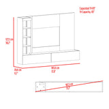Panel de TV Ilus Capri y Fresno Europeo 185x127.5cm para TV Hasta 65 Pulgadas con Cuatro Compartimientos