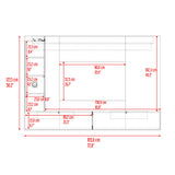Panel de TV Ilus Capri y Fresno Europeo 185x127.5cm para TV Hasta 65 Pulgadas con Cuatro Compartimientos