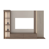 Panel de TV Gamma Capri y Avellana 184.2x127.5cm para TV Hasta 65 Pulgadas con Cuatro Compartimientos