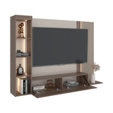 Panel de TV Gamma Capri y Avellana 184.2x127.5cm para TV Hasta 65 Pulgadas con Cuatro Compartimientos