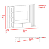 Panel de TV Gamma Capri y Avellana 184.2x127.5cm para TV Hasta 65 Pulgadas con Cuatro Compartimientos