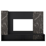 Panel de TV Beta Wengue y Mamba 185x128.5cm para TV Hasta 65 Pulgadas con Dos Compartimientos - MUEBLES DE TV | Bylmo