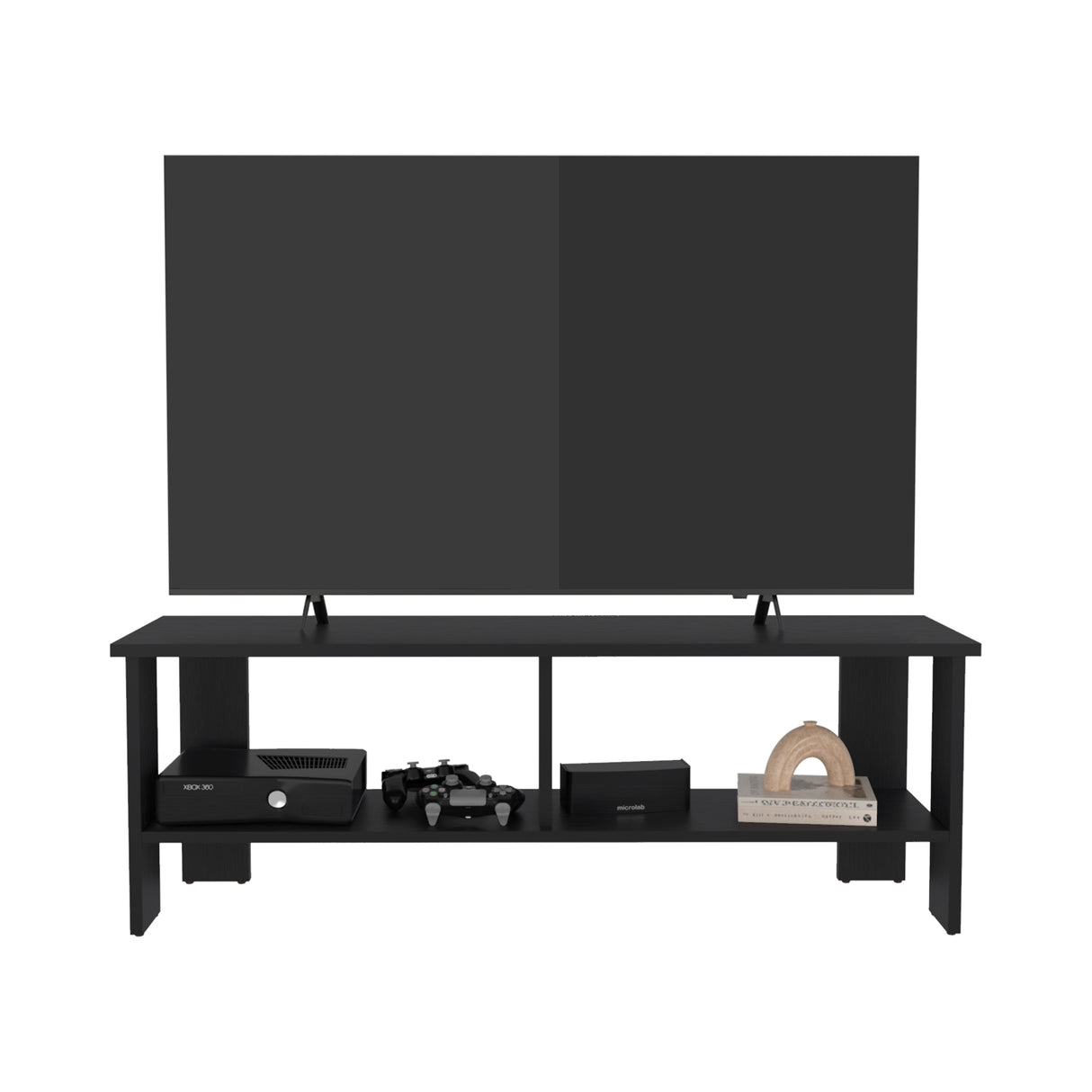 Mesa para TV Navia Wengue 120.3x41.9cm para TV Hasta 55 Pulgadas con Dos Compartimientos - MUEBLES DE TV | Bylmo