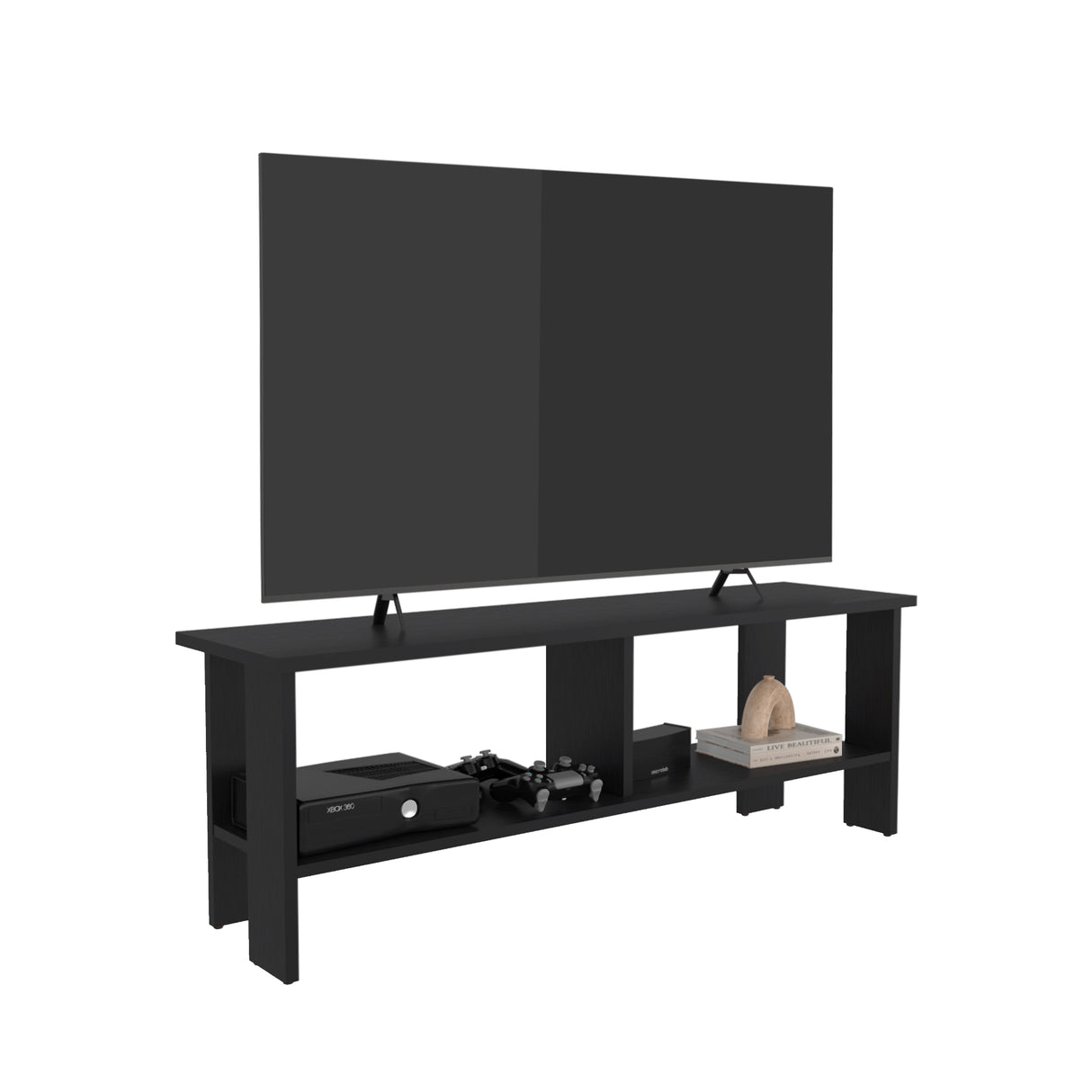 Mesa para TV Navia Wengue 120.3x41.9cm para TV Hasta 55 Pulgadas con Dos Compartimientos - MUEBLES DE TV | Bylmo