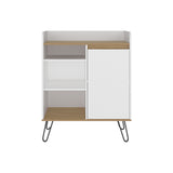 Mueble Auxiliar de Cocina Espresso Blanco y Fresno 80x99.4cm con Tres Compartimientos y con Tres Entrepaños - BARRAS Y MUEBLES AUXILIARES | Bylmo