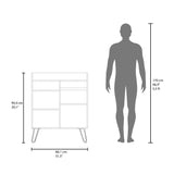 Mueble Auxiliar de Cocina Espresso Blanco y Fresno 80x99.4cm con Tres Compartimientos y con Tres Entrepaños - BARRAS Y MUEBLES AUXILIARES | Bylmo