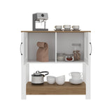 Mueble Auxiliar de Cocina Latte Blanco y Fresno 89x88cm con Dos Compartimientos - BARRAS Y MUEBLES AUXILIARES | Bylmo