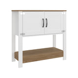 Mueble Auxiliar de Cocina Latte Blanco y Fresno 89x88cm con Dos Compartimientos - BARRAS Y MUEBLES AUXILIARES | Bylmo