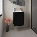 Mueble para Lavamanos Bethel Wengue 39.4x55cm Individual con Lavamanos y con Una Puerta