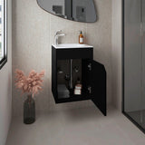 Mueble para Lavamanos Bethel Wengue 39.4x55cm Individual con Lavamanos y con Una Puerta
