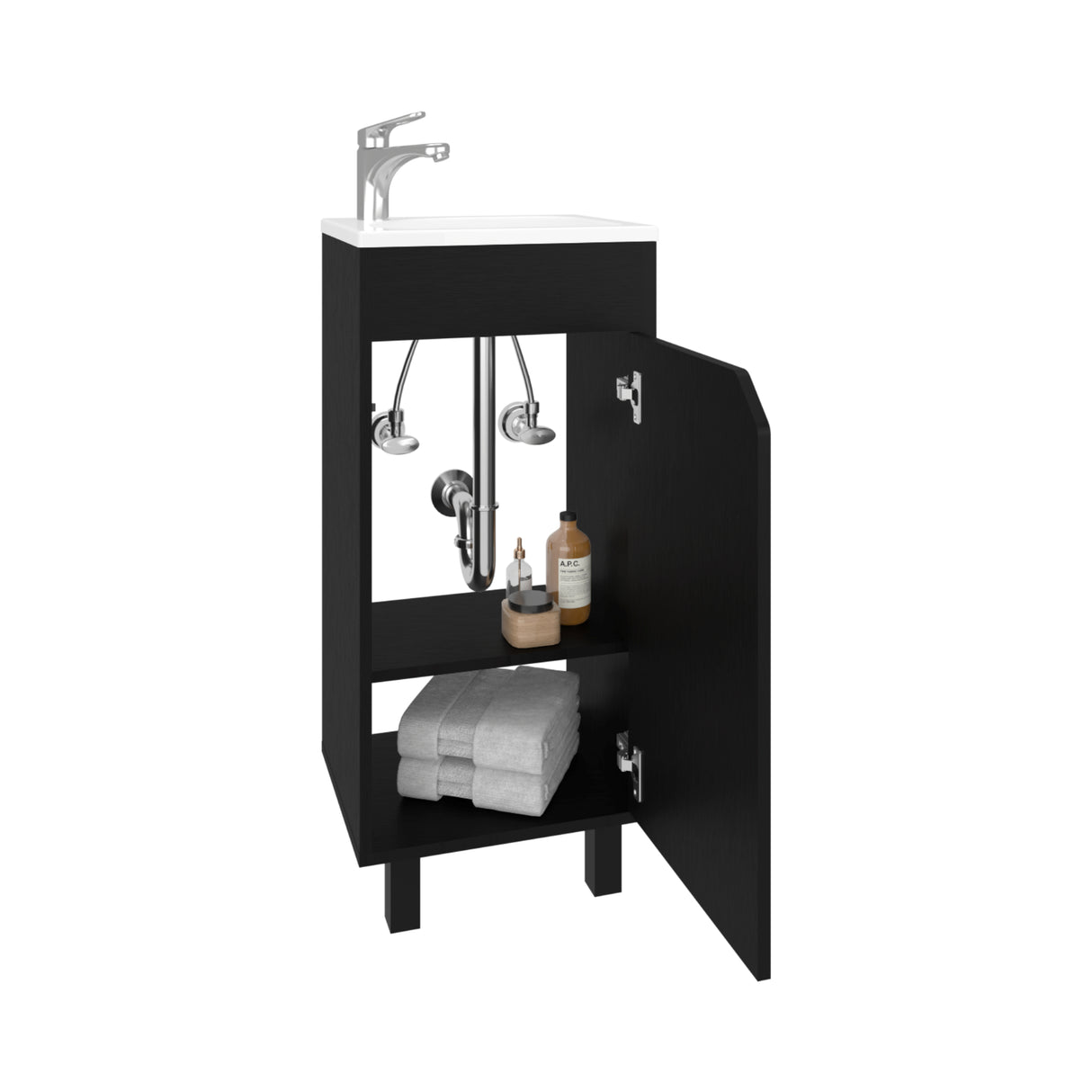 Mueble para Lavamanos Bethel Wengue 40x86.4cm Individual con Lavamanos y con Una Puerta - MUEBLES PARA LAVAMANOS | Bylmo