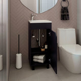 Mueble para Lavamanos Bethel Wengue 40x86.4cm Individual con Lavamanos y con Una Puerta - MUEBLES PARA LAVAMANOS | Bylmo
