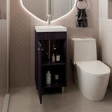 Mueble para Lavamanos Rivera Wengue 40.2x84cm Individual con Lavamanos y con Una Puerta - MUEBLES PARA LAVAMANOS | Bylmo