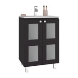 Mueble para Lavamanos Haysi Wengue 59.3x86.5cm Individual con Lavamanos y con Dos Puertas - MUEBLES PARA LAVAMANOS | Bylmo