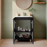 Mueble para Lavamanos Haysi Wengue 59.3x86.5cm Individual con Lavamanos y con Dos Puertas - MUEBLES PARA LAVAMANOS | Bylmo