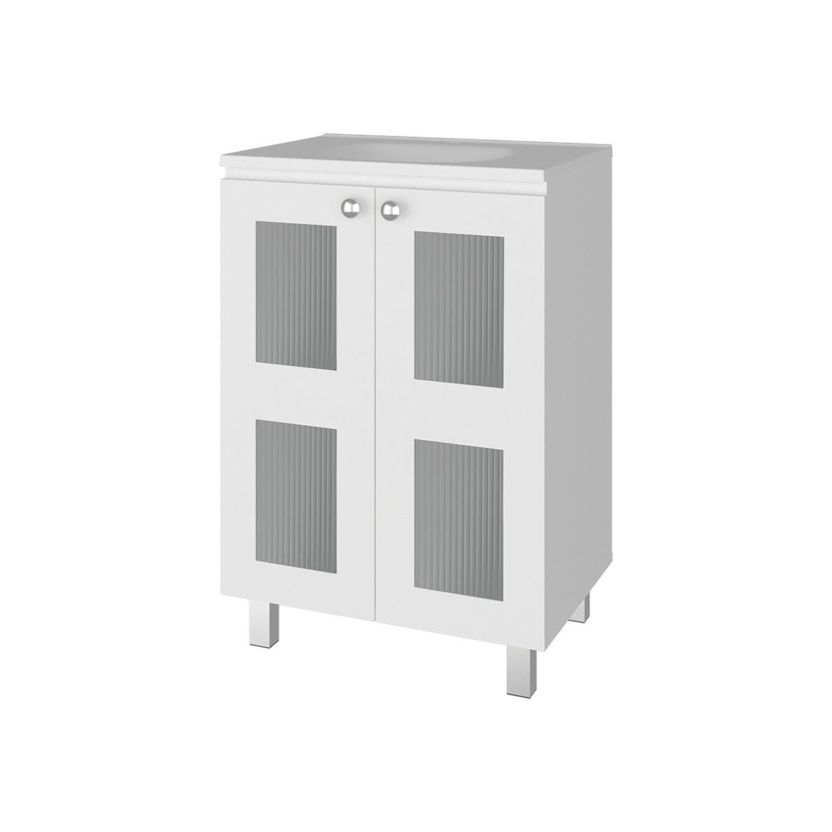 Mueble para Lavamanos Haysi Blanco 59.3x86.5cm Individual con Lavamanos y con Dos Puertas