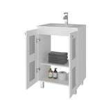 Mueble para Lavamanos Haysi Blanco 59.3x86.5cm Individual con Lavamanos y con Dos Puertas