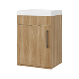 Mueble para Lavamanos Oxford Fresno Europeo 39.6x54.1cm Individual con Lavamanos y con Una Puerta - MUEBLES PARA LAVAMANOS | Bylmo