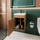 Mueble para Lavamanos Oxford Fresno Europeo 39.6x54.1cm Individual con Lavamanos y con Una Puerta - MUEBLES PARA LAVAMANOS | Bylmo