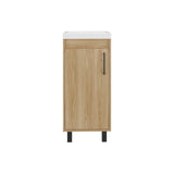 Mueble para Lavamanos Oxford Fresno Europeo 39.6x86.4cm Individual con Lavamanos y con Una Puerta