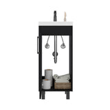 Mueble para Lavamanos Oxford Wengue 39.6x86.4cm Individual con Lavamanos y con Una Puerta - MUEBLES PARA LAVAMANOS | Bylmo