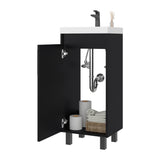 Mueble para Lavamanos Oxford Wengue 39.6x86.4cm Individual con Lavamanos y con Una Puerta - MUEBLES PARA LAVAMANOS | Bylmo