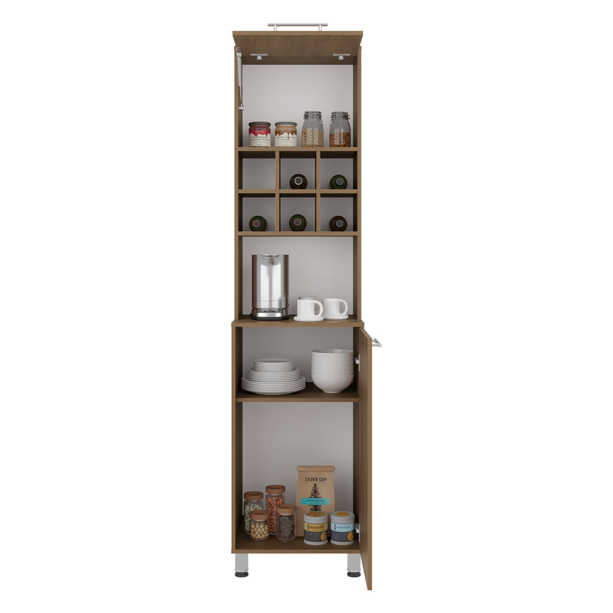 Alacena Attica Fresno 50x204cm con Dos Puertas y con Patas