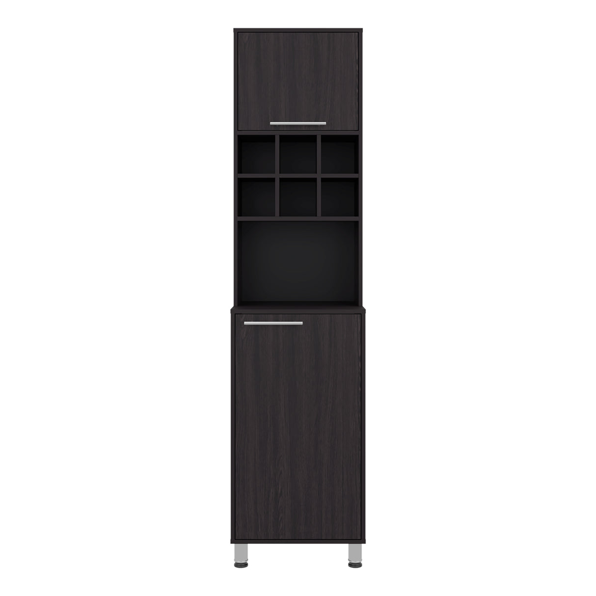 Alacena Attica Wengue 50x204cm con Dos Puertas y con Patas - ALACENAS Y MUEBLES MICROONDAS | Bylmo