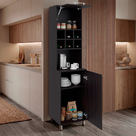 Alacena Attica Wengue 50x204cm con Dos Puertas y con Patas - ALACENAS Y MUEBLES MICROONDAS | Bylmo
