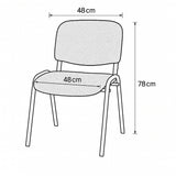 Silla Interlocutora Negro 48x78cm Apilable sin Espaldar y sin Apoya Brazos - SILLAS DE OFICINA | Bylmo