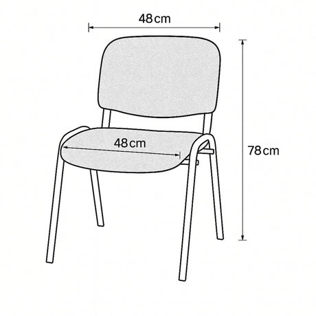 Silla Interlocutora Negro 48x78cm Apilable sin Espaldar y sin Apoya Brazos - SILLAS DE OFICINA | Bylmo