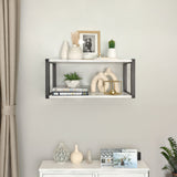 Repisa Vega Blanco y Negro 52x18cm Rectangular con Dos Entrepaños