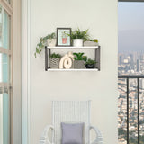 Repisa Vega Blanco y Negro 52x18cm Rectangular con Dos Entrepaños