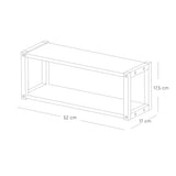 Repisa Vega Blanco y Negro 52x18cm Rectangular con Dos Entrepaños