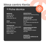Mesa de Centro Kenia Blanco y Negro 81x38cm Ovalado