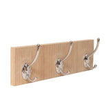 Perchero Fine Madera Natural 9x38cm con Tres Ganchos para Pared